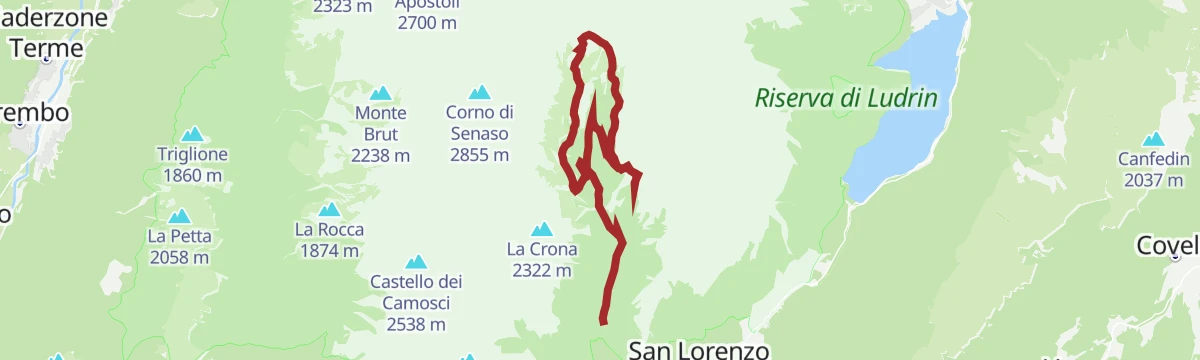 Route map: Val Ambiéz: walking in the Brenta Dolomites
